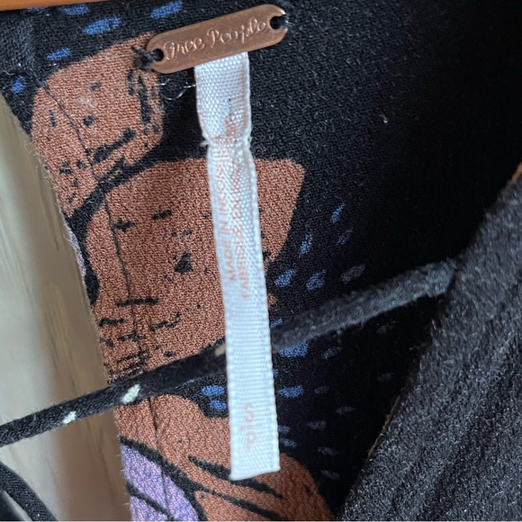 Free People Lovely Day Black Floral Print Dress - Picture 8 of 10